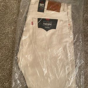 Levi’s premium 501 slim taper jeans.  38 x 32